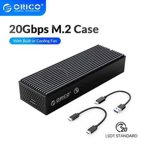 ORICO-carcasa SSD LSDT de 20Gbps M.2 NVME con ventilador de refrigeración incorporado, carcasa SSD tipo C M2 NVME para M.2 NVME 2230 2242 2260 SSD ► Foto 1/6