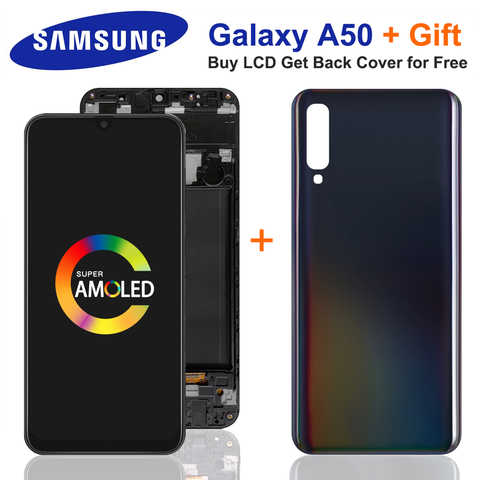 Pantalla LCD Super AMOLED de 6,4 pulgadas para Samsung Galaxy A50 SM-A505FN/DS A505, digitalizador de pantalla táctil con marco para Samsung A50 ► Foto 1/6