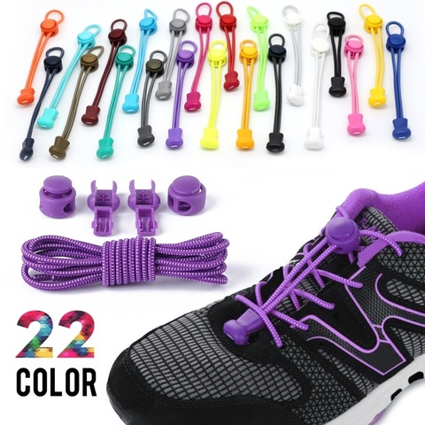 Cordones de zapatos sin atar para hombres y mujeres, cordones de zapatos elásticos con cierre deportivo para adultos y niños, 22 colores ► Foto 1/6