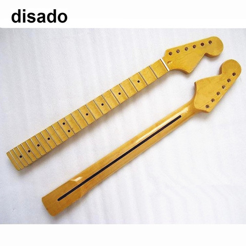 Disado 22 trastes incrustaciones puntos diapasón cóncavo amarillo guitarra eléctrica cuello venta al por mayor piezas accesorios para guitarra musical instrumento ► Foto 1/6