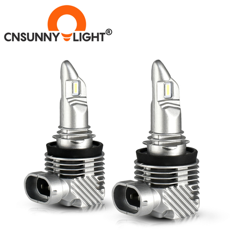 CNSUNNYLIGHT más 1:1 tamaño H11 H4 H7 Mini LED bombillas de faro delantero de coche inalámbrico 9005 9006 HB3 HB4 H8 6000K blanco Auto luces de niebla ► Foto 1/6