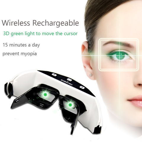 Inalámbrico 3D recargable verde luz ojo instrumento restaurar visión ojo masajeador niño miopía tratamiento masaje gafas ► Foto 1/3