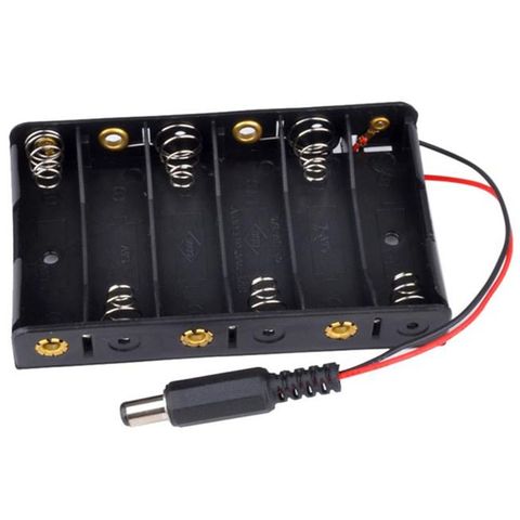 MIIQNUS-caja de pilas AA, soporte de almacenamiento con conector de alimentación DC2.1 para Arduino, Banco de energía, IqosBattery, novedad, 6 unidades ► Foto 1/6