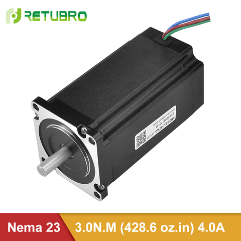 Motor paso a paso Nema 23 57A3, completamente probado/1 año de garantía, 4 cables, 3nm, circuito abierto, motor paso a paso híbrido 4a para máquina cnc ► Foto 1/6