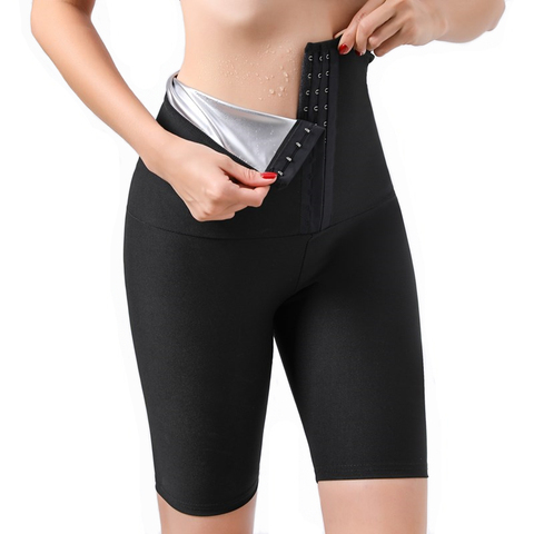 Sudor pantalones Sauna cuerpo Shaper adelgazamiento pantalones Thermo pantalones cortos reductores entrenador de cintura vientre Control Fitness polainas trajes para entrenamiento ► Foto 1/6