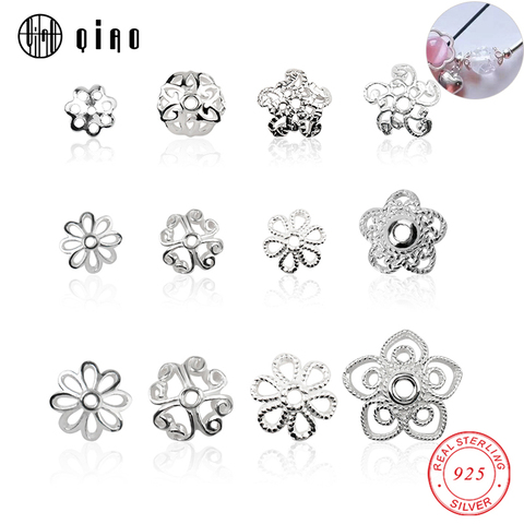 Cuentas de flor de Plata de Ley 925 para collar y pulsera, abalorios sueltos, joyería, 5-8mm, la mejor calidad ► Foto 1/6