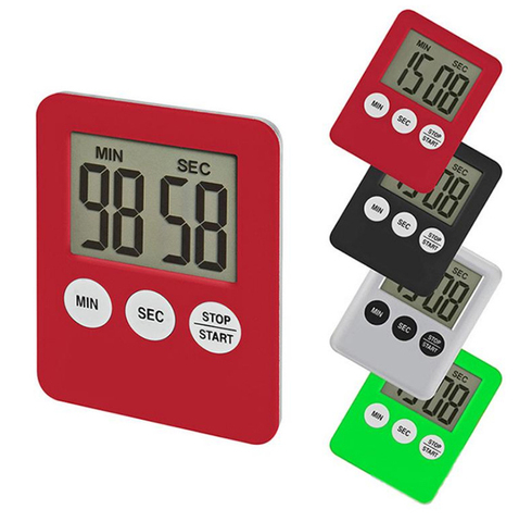 Pantalla Digital LCD súper fino para cocina, temporizador cuadrado de cocina, alarma con cuenta atrás, reloj con imán, 7 colores, nuevo, 1 unidad ► Foto 1/6