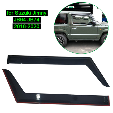 Visor de ventanas toldos refugios para Suzuki Jimny JB64 JB74 2022-2022 Ventana de coche visera de ventilación sombra de sol protector para lluvia deflectores ► Foto 1/6