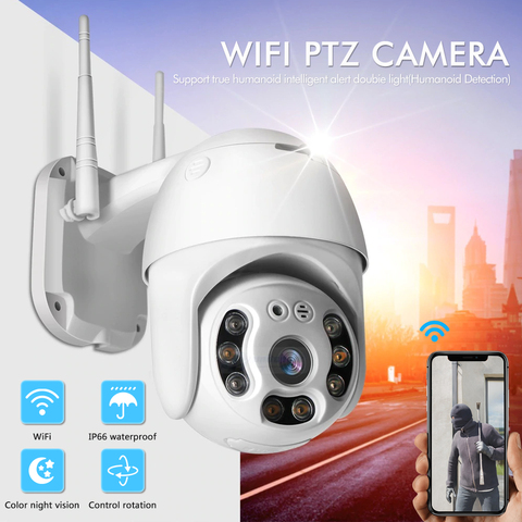 Cámara IP PTZ de 1080P, Wifi, H.265X, impermeable, domo de velocidad, cámara inalámbrica para exteriores, Audio bidireccional, hogar, cámara de vigilancia CCTV de 2MP ► Foto 1/6