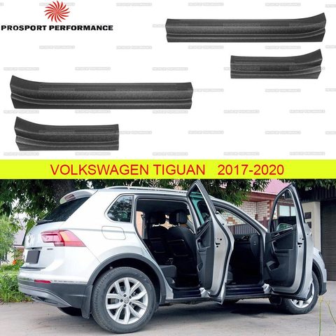 Cubierta protectora de umbral de puerta para Volkswagen Tiguan, moldura protectora de plástico ABS, ajuste interior, umbral de puerta, cojín para alféizar, placa de desgaste, 2017-2022 ► Foto 1/5