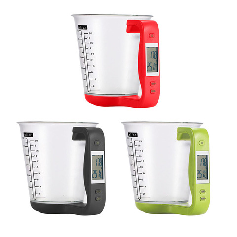 Vaso medidor electrónico de gran capacidad, báscula de cocina, vaso Digital, báscula en libras con pantalla LCD, tazas de medición de temperatura ► Foto 1/6