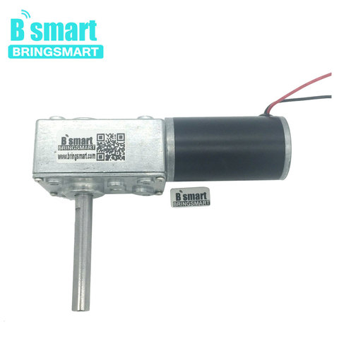 Bringsmart 12-470RPM baja velocidad Motor de engranaje de tornillo sin fin 24V DC 12V alto par reductor de 51MM de longitud del eje 5840-31ZY auto bloqueo caja de cambios ► Foto 1/6