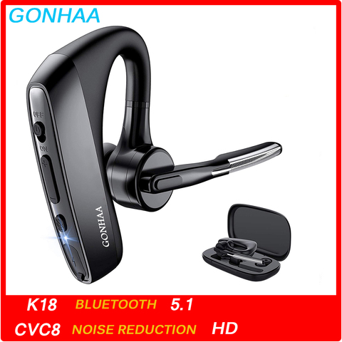 Auricular con Bluetooth Auriculares inalámbricos con Bluetooth, HD, con micrófono Dual, función de reducción de ruido, CVC8.0, adecuado para teléfono inteligente ► Foto 1/6