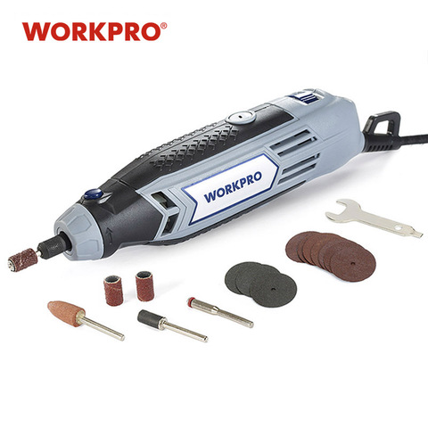 WORKPRO-Mini herramienta rotativa eléctrica, 220V, con accesorios de herramienta de molienda, Mini lijadora de grabado multifunción ► Foto 1/6