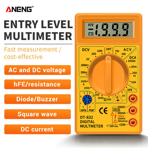 Multímetro Digital profesional DT832, voltímetro LCD CA/CC, Ampere Mete Ohm, probador multifunción, nuevo ► Foto 1/6