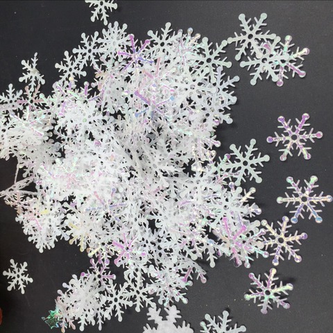 200 Uds. 3cm decoraciones de árbol de Navidad copos de nieve artificiales adornos navideños para el hogar regalos de Navidad de Año Nuevo Navidad ► Foto 1/4