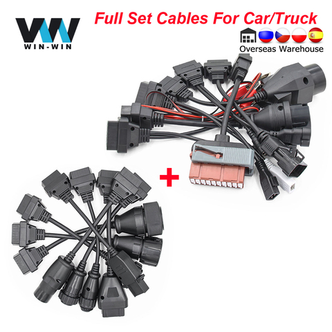 Juego completo de Cables de extensión para coche y camión, 8 Cables para Scania, Volvo, BMW OBD, OBD2, conector OBD2, herramienta de diagnóstico automático de coche ► Foto 1/6