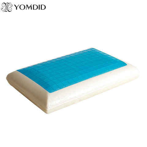 YOMDID-cojín de espuma viscoelástica para el cuello, almohada de Gel de cama blanca para dormir, de viaje, para aliviar la fatiga del cuello ► Foto 1/6