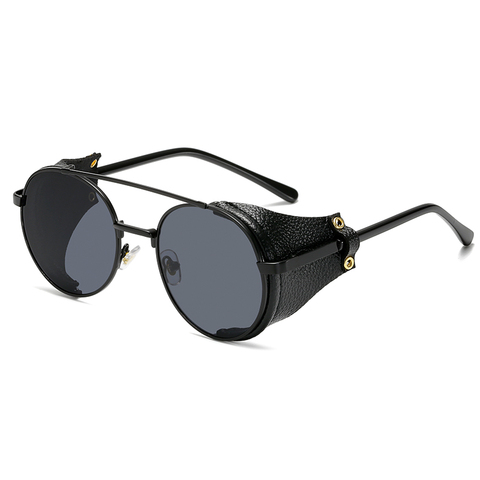 Gafas de sol Steampunk de moda, redondas diseño de marca de Metal con gafas de sol, gafas de sol Vintage Punk para hombres y mujeres, gafas de sol con protección UV400 ► Foto 1/6