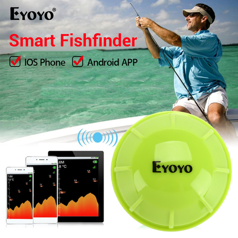 Eyoyo E1 inalámbrico inteligente Bluetooth buscador de peces para iOS y Android Sónar sonda eco Sonar fishfinder App de pescado de mar detectar ► Foto 1/6