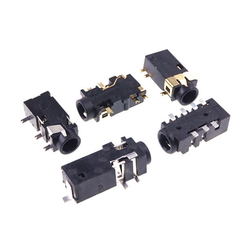 100 Uds clavija para Audio de 3,5mm SMD 4 conductores TRRS hembra estéreo receptáculo ángulo recto hembra para 4 polos teléfono 14 mm ► Foto 1/1