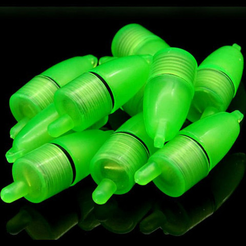 10 Uds portátil de luz LED verde T campanas gemelas anillo pesca varilla de flotación morder al aire libre la noche de deportes accesorios de pesca entrega rápida ► Foto 1/6