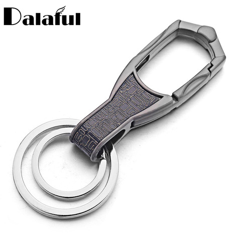 Llavero Dalaful de alta calidad llaveros de aleación de negocios Metal llavero anillo soporte Simple Chic regalo para hombres mujeres para coche K374 ► Foto 1/6