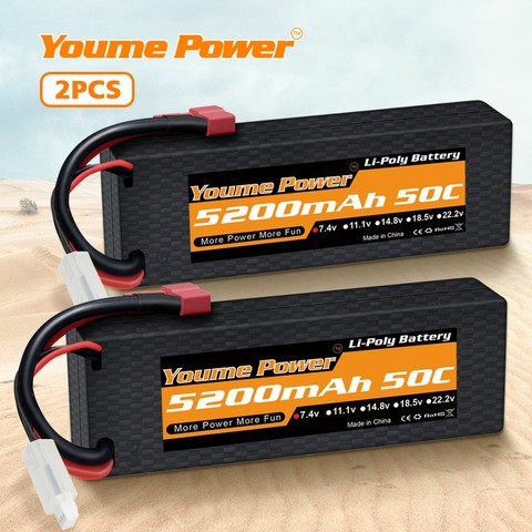 2 uds meme 2S Lipo batería de 7,4 V 5200mah 50C Deans T XT60 EC3 decanos caso duro para coche RC helicóptero Dron FPV avión barco camión ► Foto 1/6