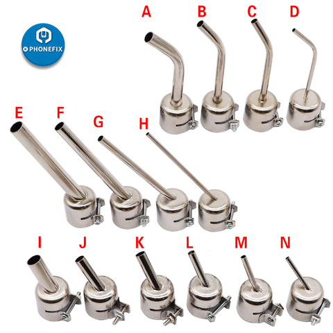 Boquilla de pistola de aire caliente manga de boquilla de ángulo curvo curvado de 45 grados para estación de aire caliente 850 852D, reparación PCB de teléfono herramientas de soldadura ► Foto 1/6