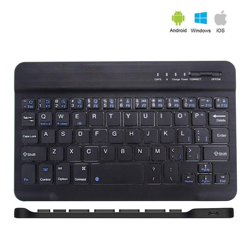 Teclado Mini ultradelgado teclado inalámbrico Bluetooth, Bluetooth 9/10, 7/3,0 pulgadas, para Ipad, teléfono, tableta con Windows/Android/iOS ► Foto 1/6