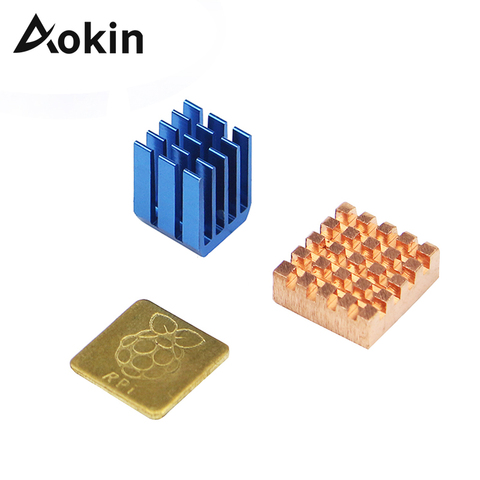 Aokin Raspberry Pi 3 4 B disipador de calor de aluminio de cobre disipador térmico radiador enfriador Kit para Raspberry Pi 3B + Plus + 2 4 4B disipador de calor ► Foto 1/6