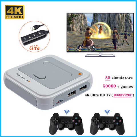 Super consola X Pro S905X HD, Minireproductor de vídeo de TV con salida WiFi, para juegos PSP/PS1/N64/DC, sistema Dual integrado, más de 50000 juegos ► Foto 1/6