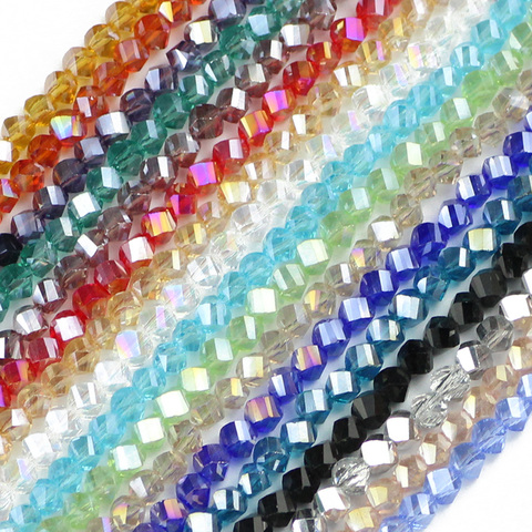 JHNBY perlas de cristal austriaco facetadas trenzadas 100 Uds 4mm cuentas sueltas de vidrio de alta calidad bola joyería hecha a mano pulsera hacer DIY ► Foto 1/4