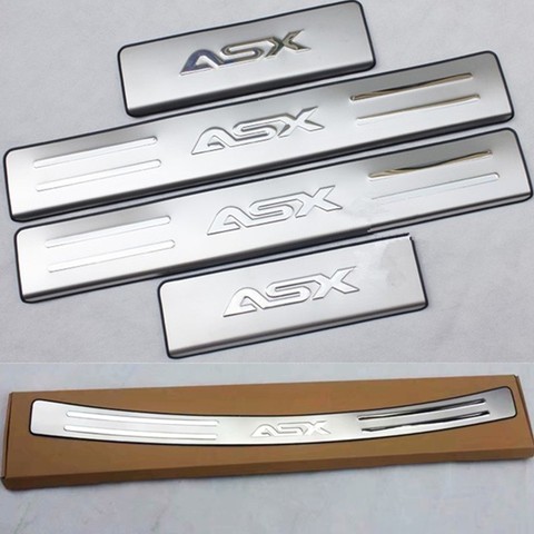 Estilo de coche para Mitsubishi ASX 2013-2022 Acero inoxidable placa del desgaste/Umbral de puerta Protector de Parachoques Trasero alféizar ► Foto 1/6