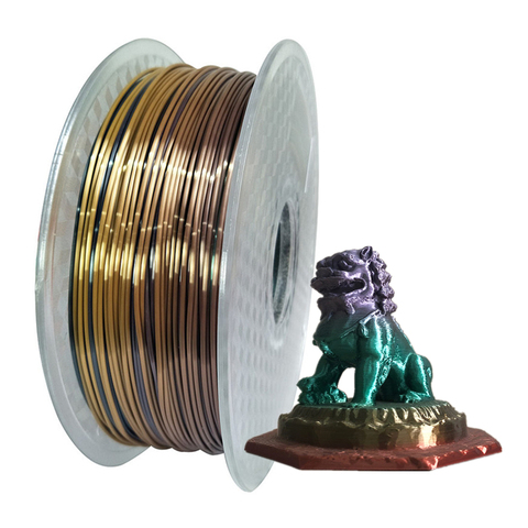 Filamento de seda arcoíris para impresora 3D, materiales consumibles de impresión de pluma 3D brillante, 1,75mm, lujoso y sedoso rico, 250g/500g/1kg ► Foto 1/6