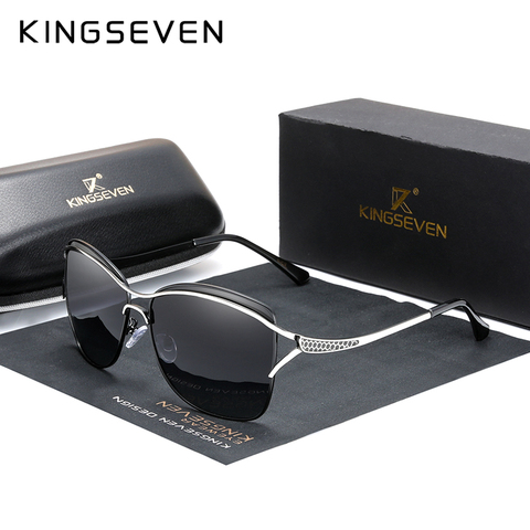 KINGSEVEN-gafas de sol polarizadas Retro para mujer, lentes degradadas de diseñador de marca de lujo, 2022 ► Foto 1/6