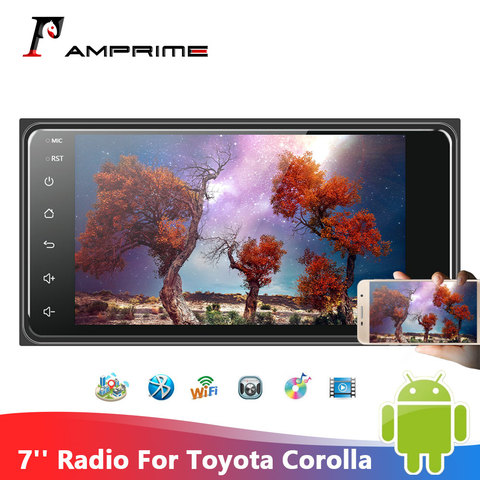 AMPrime-Radio estéreo con GPS para coche, Radio con reproductor multimedia, Android, 2 Din, 7 pulgadas, Wifi, Bluetooth, para Corolla, GPS, Corolla, estéreo para coche ► Foto 1/6