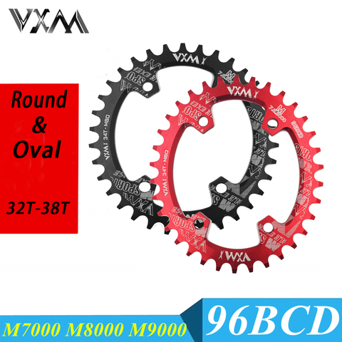 VXM-Platos y bielas dentadas para cadena, forma redonda y ovalada, 96BCD, para bicicleta de montaña BCD 96, 30T, 32T, 34T, 36T, 38T, y M7000, M8000, M9000 ► Foto 1/6