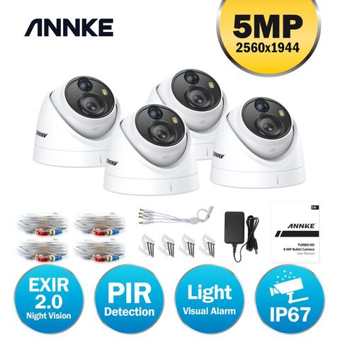 ANNKE-cámara CCTV de 5MP, Kit de cámara de vigilancia de Vídeo impermeable al aire libre, domo, filtro de corte IR, IP67, 4 Uds. ► Foto 1/6