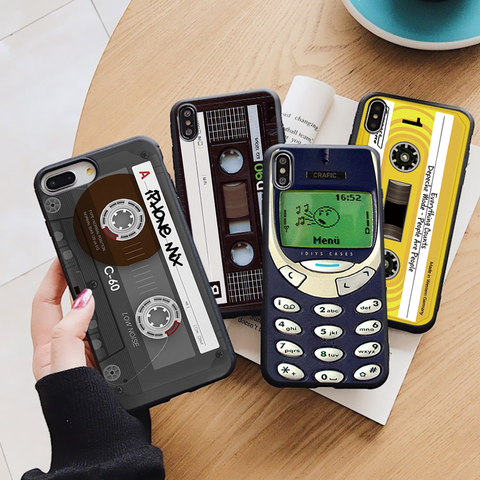 Funda para Huawei Honor 10X 8X 9X 10i 10 20 P30 P20 P40 Lite E Pro Y6 Y7 Y9 P Smart 2022 de 2022, 2022 Nova 5T de cinta de Cassette de la cubierta del TPU del ► Foto 1/6