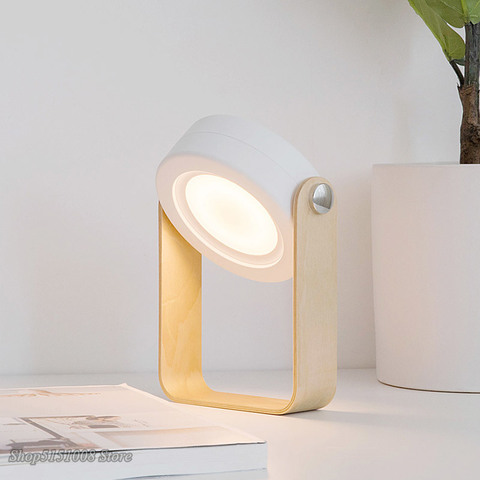 Lámpara de luz de lectura nocturna plegable con mango de madera, portátil, telescópica, plegable, con carga USB, novedad ► Foto 1/6