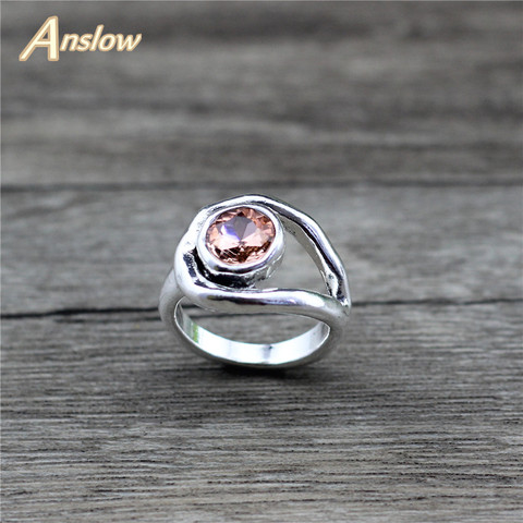 Anslow-Vinatge de diseño creativo de moda, anillos de cristal chapados en plata antigua de 8mm, joya accesorio para boda de aniversario LOW0065AR ► Foto 1/5