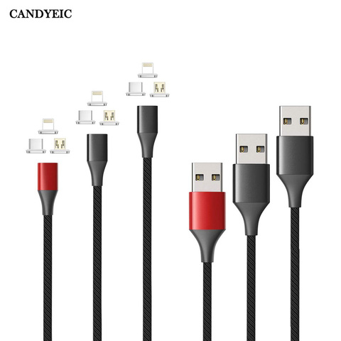 Candéico USB magnético Cable para Samsung Galaxy S20 S10 OnePlus 8T Xiaomi 10 Pro Redmi K30 Pro Note5 cargador magnético Cable de teléfono ► Foto 1/6