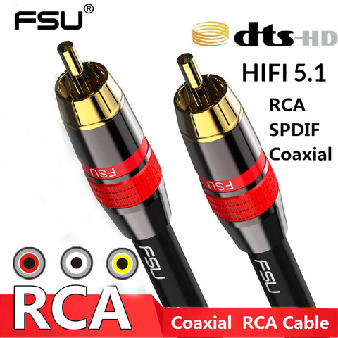 Audio Digital Coaxial RAC Cable SPDIF RCA a Cable RCA de Audio vídeo hombre para DVD proyector TV amplificador de altavoz 0,5 M 1M 2M 3M 5M ► Foto 1/6