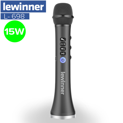 Lewinner-micrófono inalámbrico L-698 PARA Karaoke, Altavoz Bluetooth 2 en 1, reproductor portátil de Karaoke para iOS y Android ► Foto 1/6