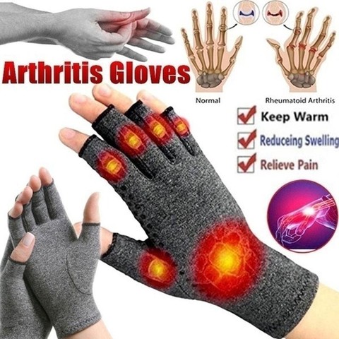 1 par de guantes para invierno cálido artritis contra la artritis de la terapia de compresión dolor alivio guantes de pantalla táctil de atención de la salud ► Foto 1/6