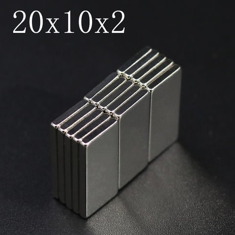 Imán de neodimio de 20x10x2, 20mm x 10mm x 2mm, bloque N35, imanes magnéticos permanentes súper potentes, 5/10/15/50 Uds. ► Foto 1/6