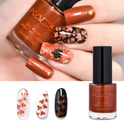 KADS-esmalte de uñas estampado con luz de perla, 9,5 ml, dos en uno, para estampar plantillas, 11 colores brillantes, esmalte de uñas para estampar Nail Art ► Foto 1/6