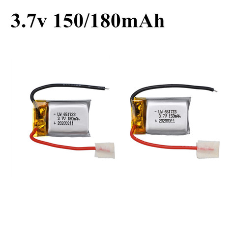 Batería Lipo de 3,7 V, 150mAh, 180mAh para Syma S105 S107 S107G S108 Skytech M3 m3 S977, piezas de repuesto para helicóptero, batería de 3,7 v 651723 ► Foto 1/6