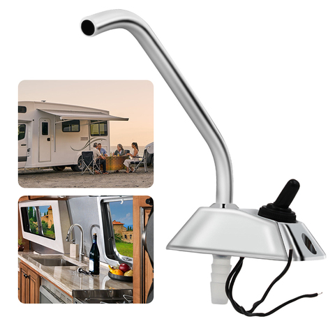 RV-fregadero de cocina marino, grifo de 12V, boquilla de un solo orificio, grifo eléctrico de agua, Camper Caravan, grifos de rotación completa de 360 grados ► Foto 1/6